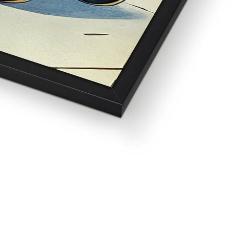 A framed photo of a couple of glasses on a photo book frame with a photo in
