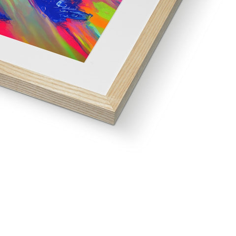 A picture of an abstract image on a wood frame.