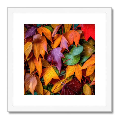 An art print with a photo of autumn trees, trees and foliage.