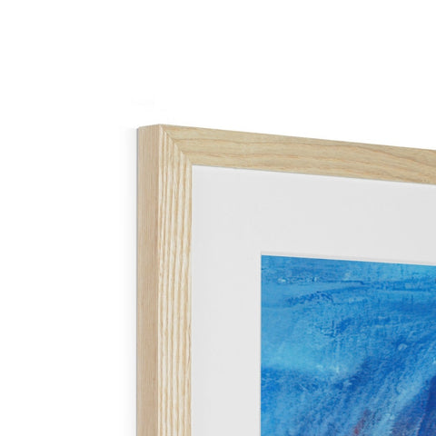 There are pictures of the ocean on a wooden frame.