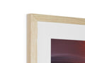 A photograph frames a different type of wood in a blue frame that is sitting on the