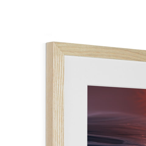 A photograph frames a different type of wood in a blue frame that is sitting on the