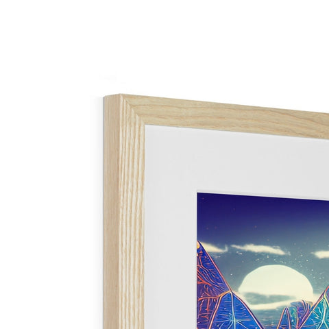 Wooden frames displayed with artwork on top of them.