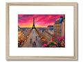 An attractive image of Paris framed in steel metal picture on a wall.