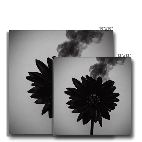 A black and white photo book with a collage of a smoky area on a