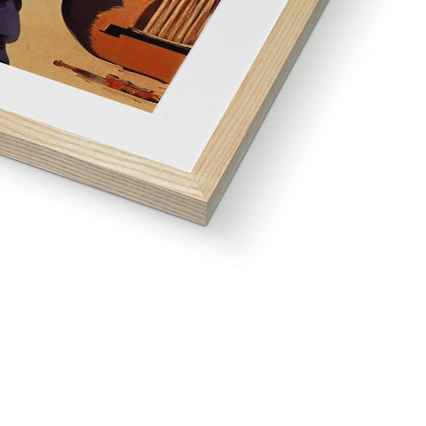 A wooden frame that is on top of a picture frame.