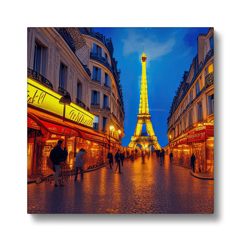 An art print with the Eiffel tower and the Eistine castle behind it.