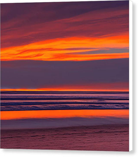 Sunset Beach in Oregon - Canvas Print