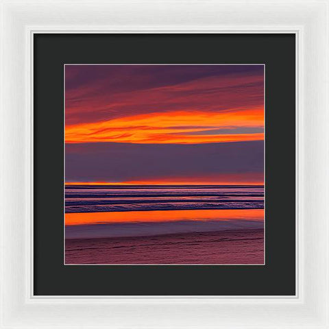 Sunset Beach in Oregon - Framed Print