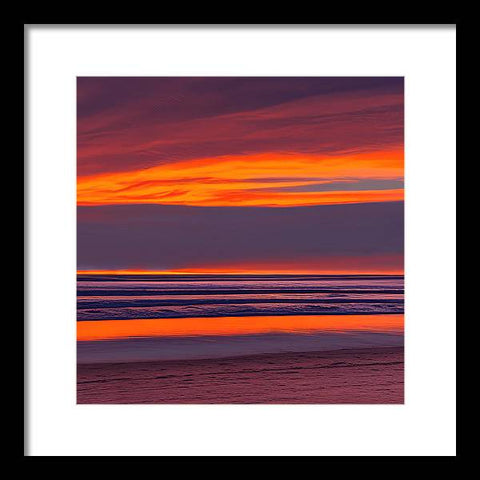 Sunset Beach in Oregon - Framed Print