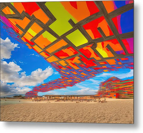 A piece of art print with a kite on it sitting on a tile table on