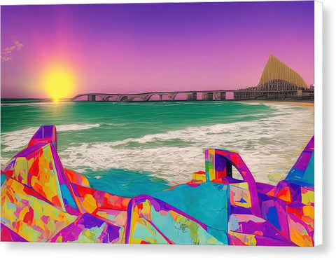 Oceanic Spectrum on Concrete - Canvas Print