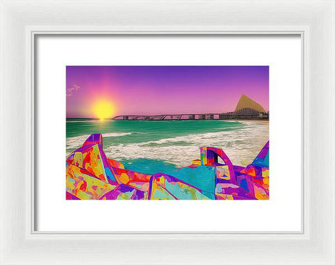 Oceanic Spectrum on Concrete - Framed Print
