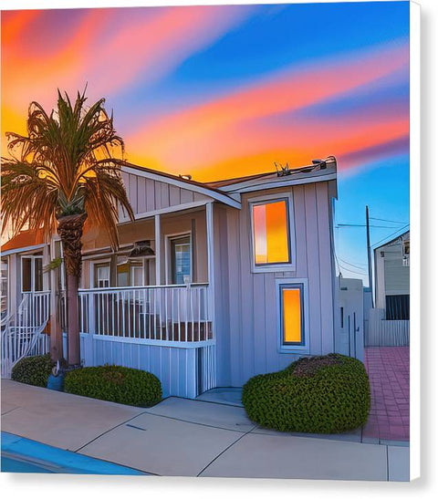 San Diego Sunset, An Empty Home - Canvas Print