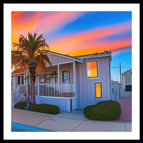 San Diego Sunset, An Empty Home - Framed Print