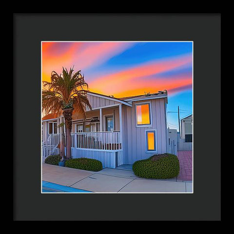 San Diego Sunset, An Empty Home - Framed Print