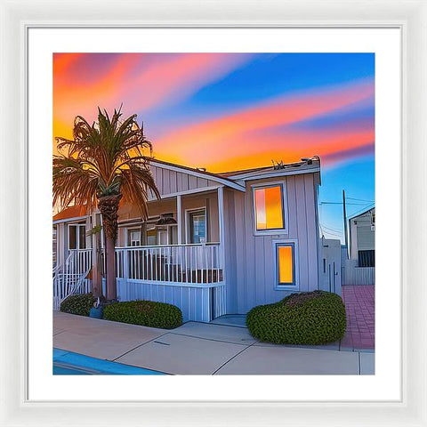 San Diego Sunset, An Empty Home - Framed Print