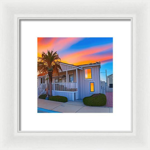 San Diego Sunset, An Empty Home - Framed Print