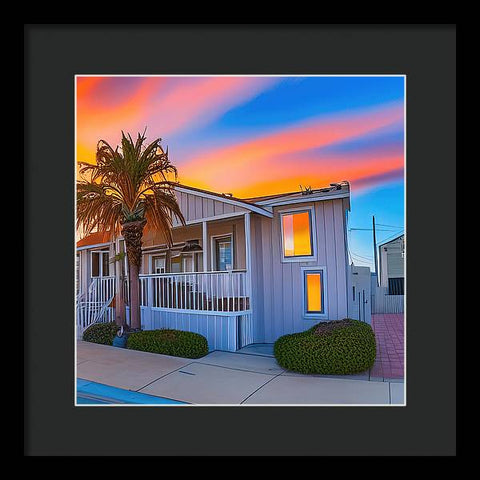 San Diego Sunset, An Empty Home - Framed Print