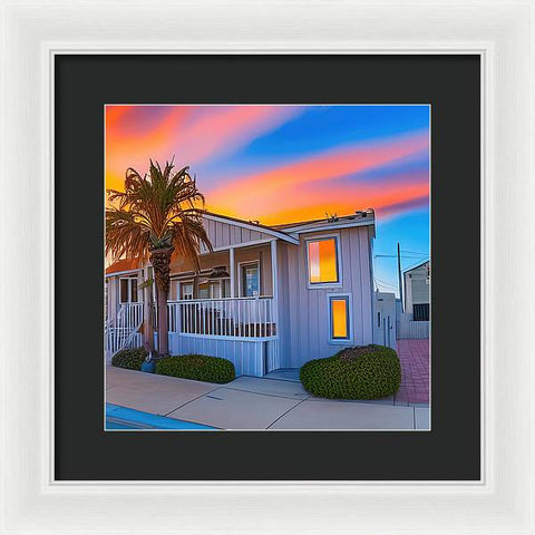 San Diego Sunset, An Empty Home - Framed Print