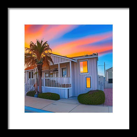 San Diego Sunset, An Empty Home - Framed Print