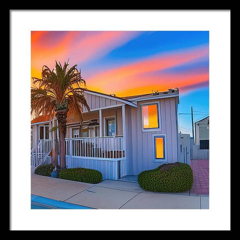 San Diego Sunset, An Empty Home - Framed Print