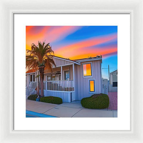 San Diego Sunset, An Empty Home - Framed Print