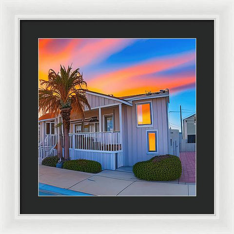 San Diego Sunset, An Empty Home - Framed Print