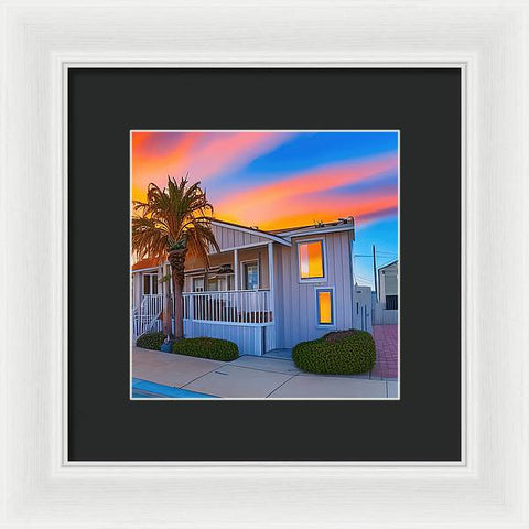 San Diego Sunset, An Empty Home - Framed Print