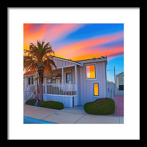 San Diego Sunset, An Empty Home - Framed Print