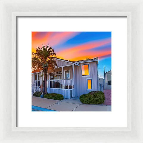 San Diego Sunset, An Empty Home - Framed Print