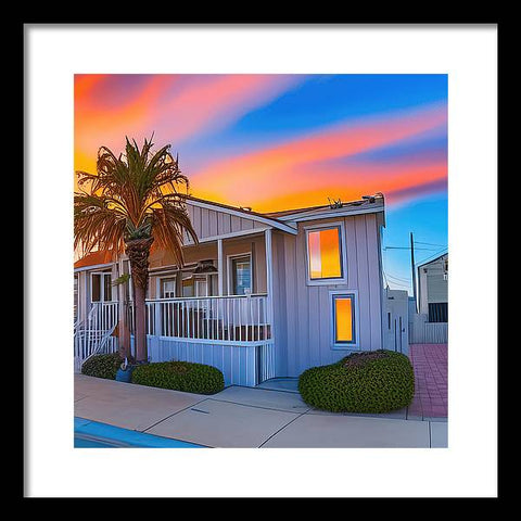 San Diego Sunset, An Empty Home - Framed Print