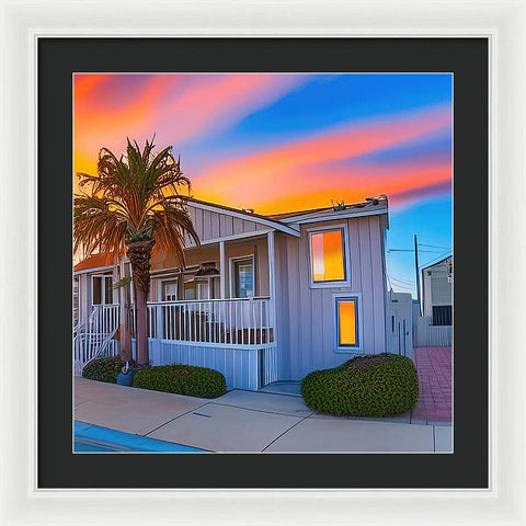 San Diego Sunset, An Empty Home - Framed Print