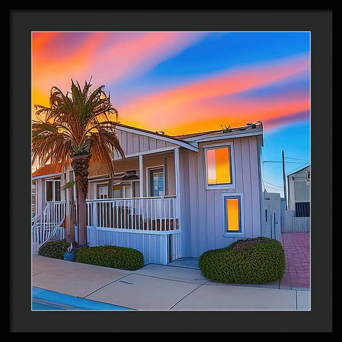 San Diego Sunset, An Empty Home - Framed Print