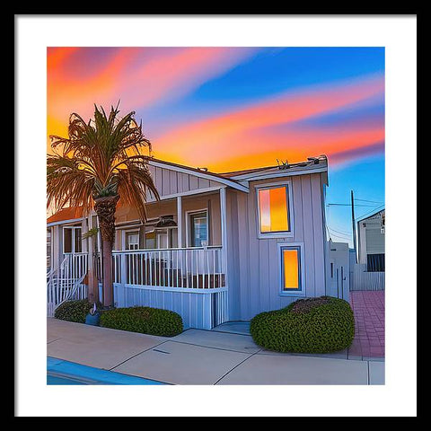 San Diego Sunset, An Empty Home - Framed Print