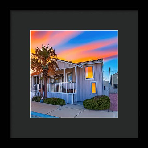 San Diego Sunset, An Empty Home - Framed Print