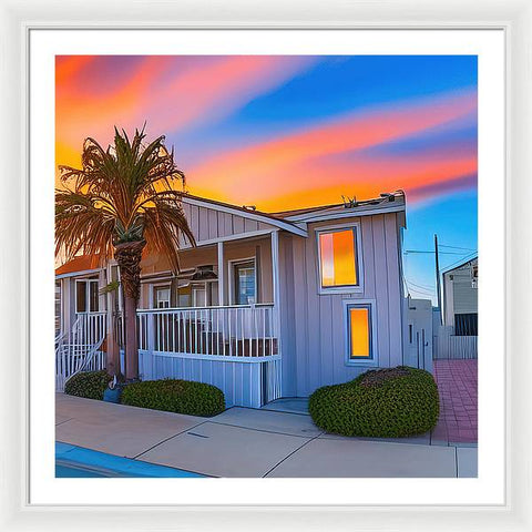 San Diego Sunset, An Empty Home - Framed Print