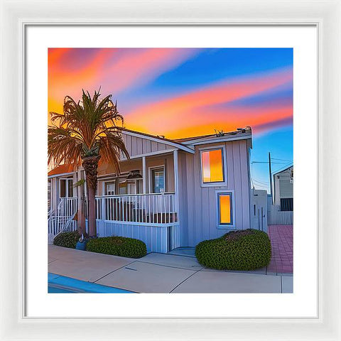 San Diego Sunset, An Empty Home - Framed Print