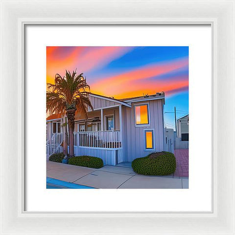 San Diego Sunset, An Empty Home - Framed Print