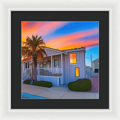 San Diego Sunset, An Empty Home - Framed Print