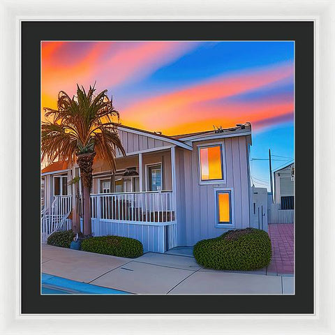 San Diego Sunset, An Empty Home - Framed Print