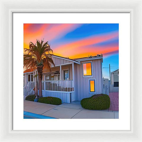 San Diego Sunset, An Empty Home - Framed Print