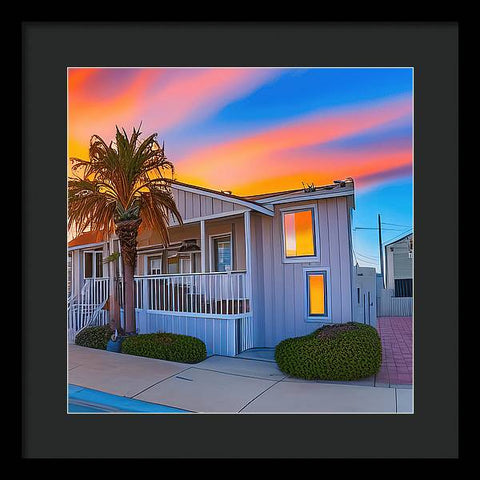 San Diego Sunset, An Empty Home - Framed Print