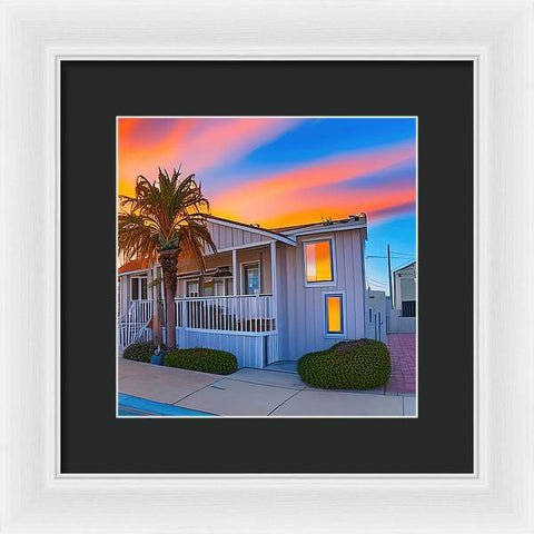 San Diego Sunset, An Empty Home - Framed Print