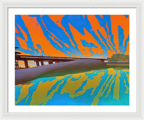 Scene of the Orange Boat - Framed Print