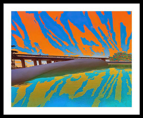 Scene of the Orange Boat - Framed Print