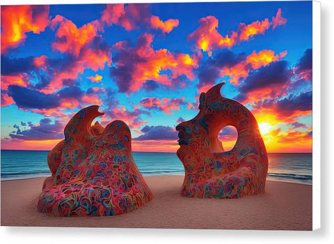 Sculpted Unseen Sunset - Canvas Print