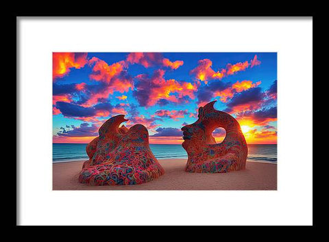 Sculpted Unseen Sunset - Framed Print