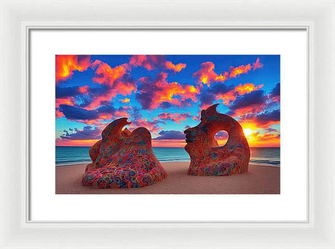 Sculpted Unseen Sunset - Framed Print