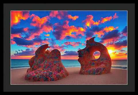 Sculpted Unseen Sunset - Framed Print